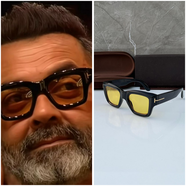 Bobby Deol Inspired Black Square Sunglasses | Yellow Lens Retro Shades – FashionRazor