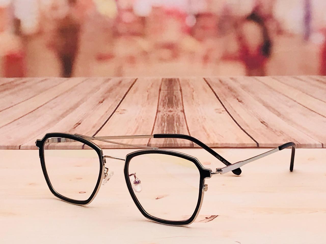 Square Glasses Wood Frame Glasses Mens Chic Men's Frameless Square