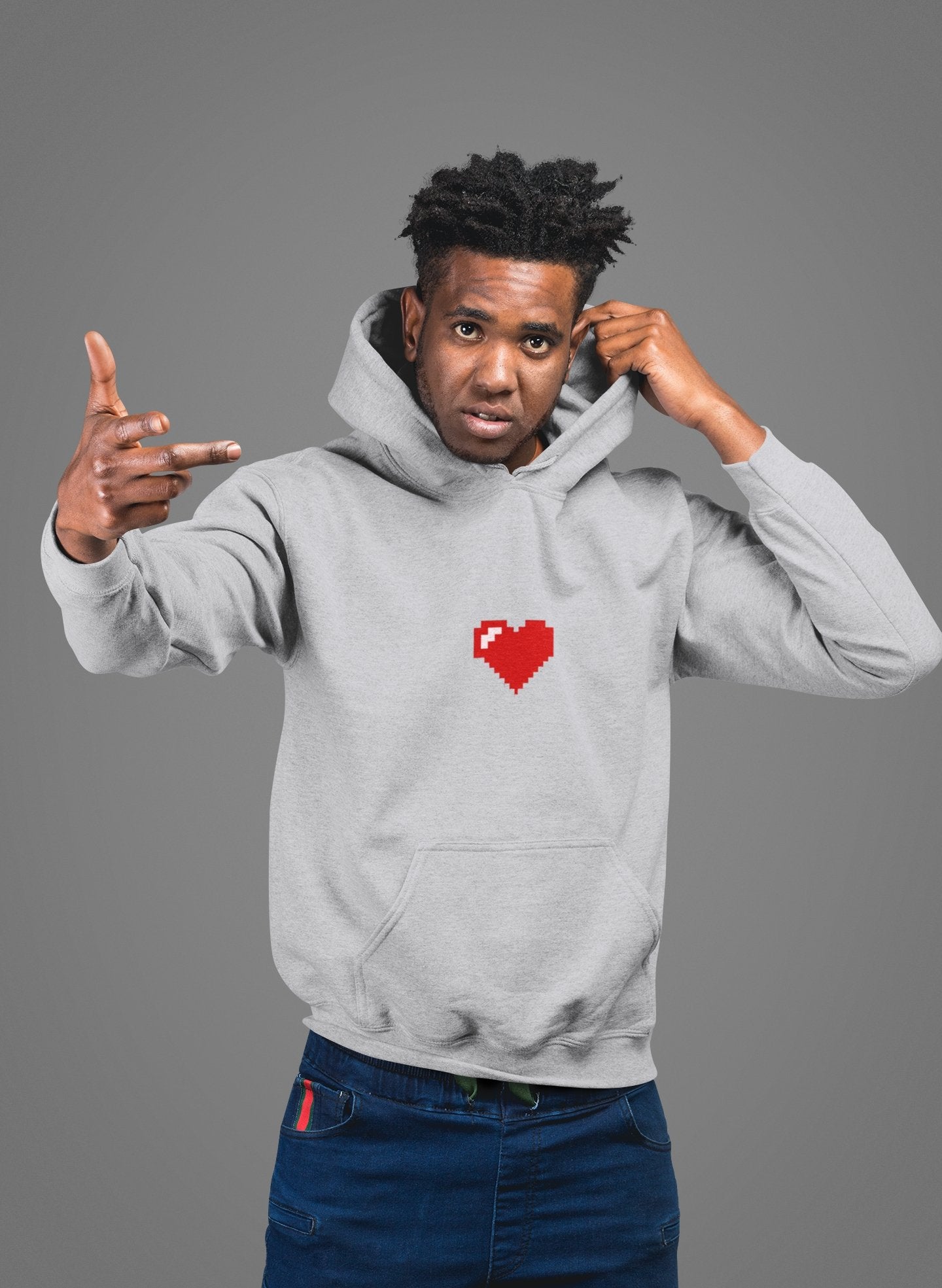 8 Bit Heart Men Hoodies-FunkyTeesClub - Funky Tees Club
