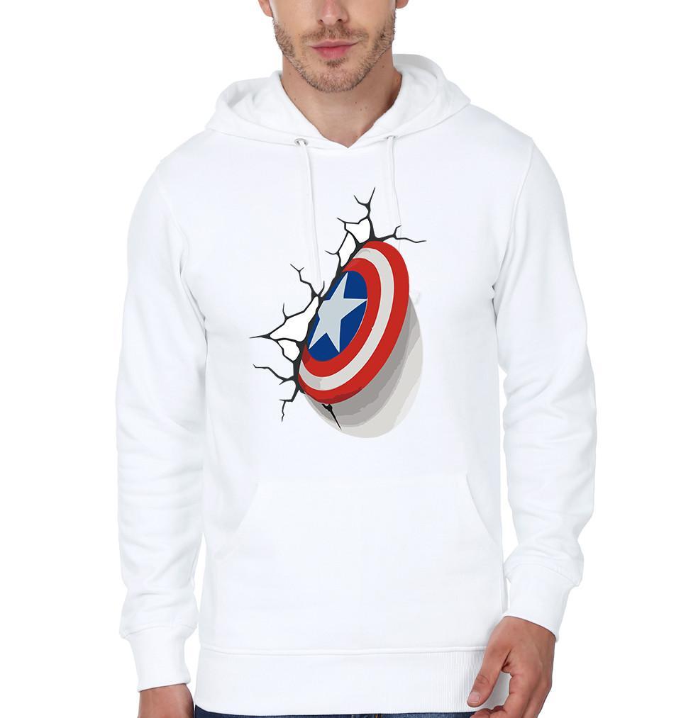 FunkyTradition Captain America Shield White Hoodies