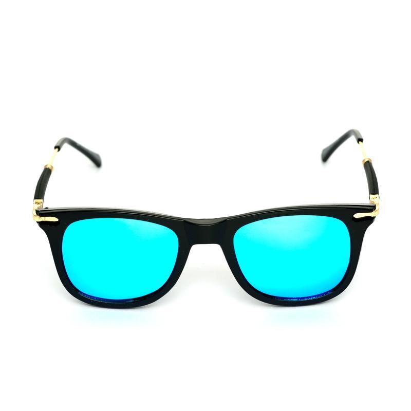 Way Oval Aqua Blue And Black Sunglasses For Men And Women-FashionRazor