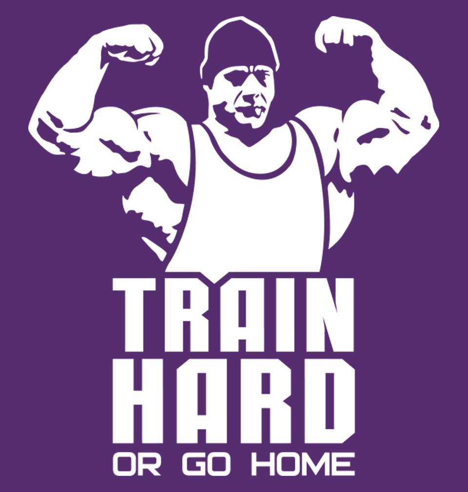 FunkyTradition Purple Round Neck Train Hard Men Half Sleeves T-Shirt