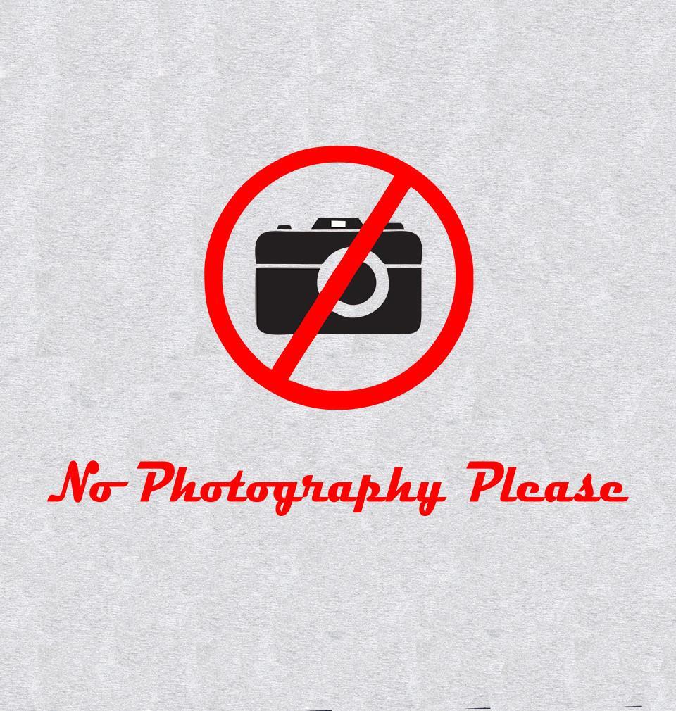 FunkyTradition Grey Round Neck No Photography Please Men Half Sleeves T-Shirt