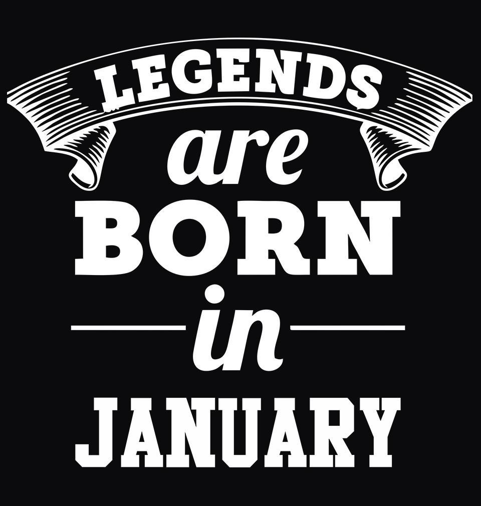 FunkyTradition Black Legends Are Born In January Half Sleeves T-Shirt
