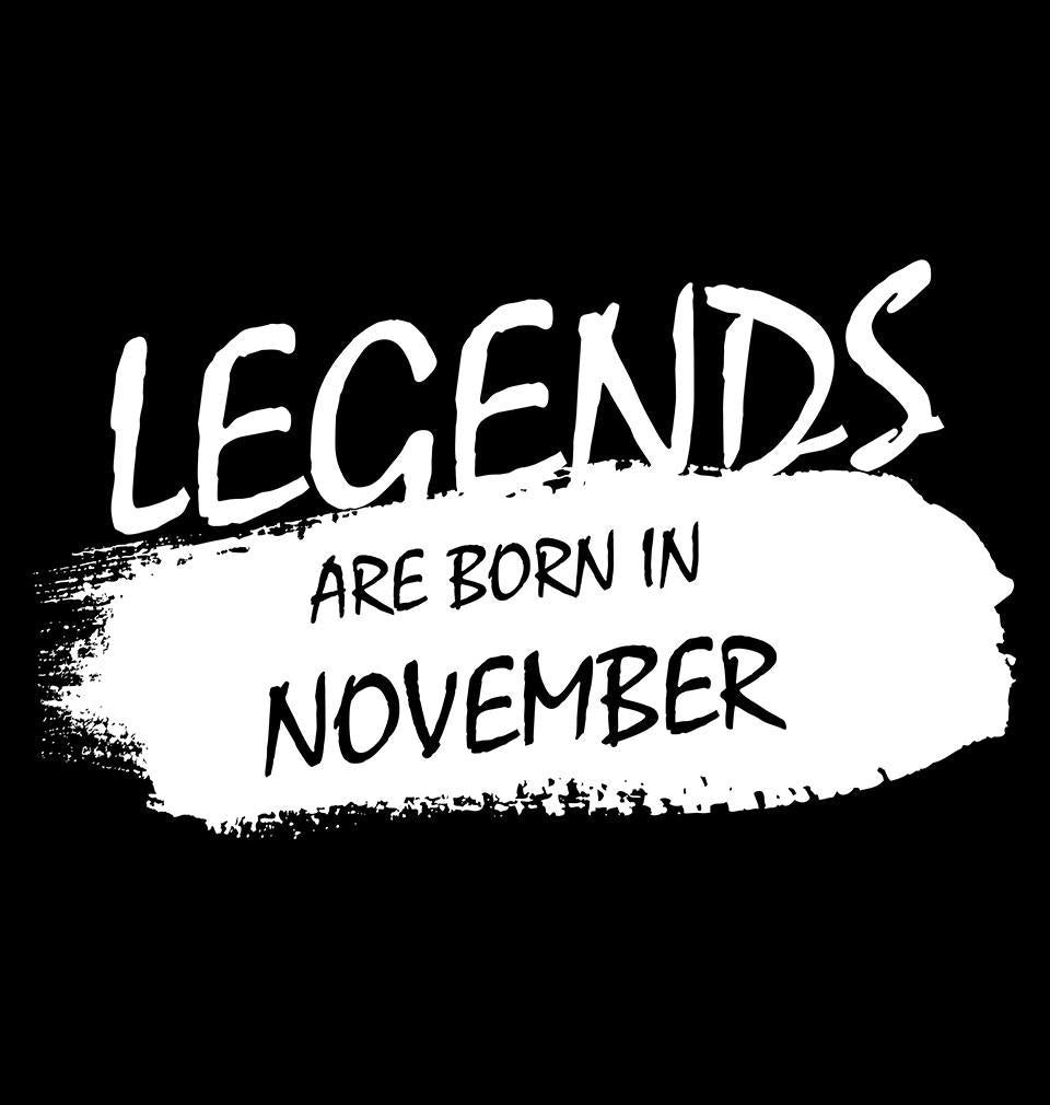 FunkyTradition Black Round Neck Lengends Are Born In November Half Sleeves T-Shirt