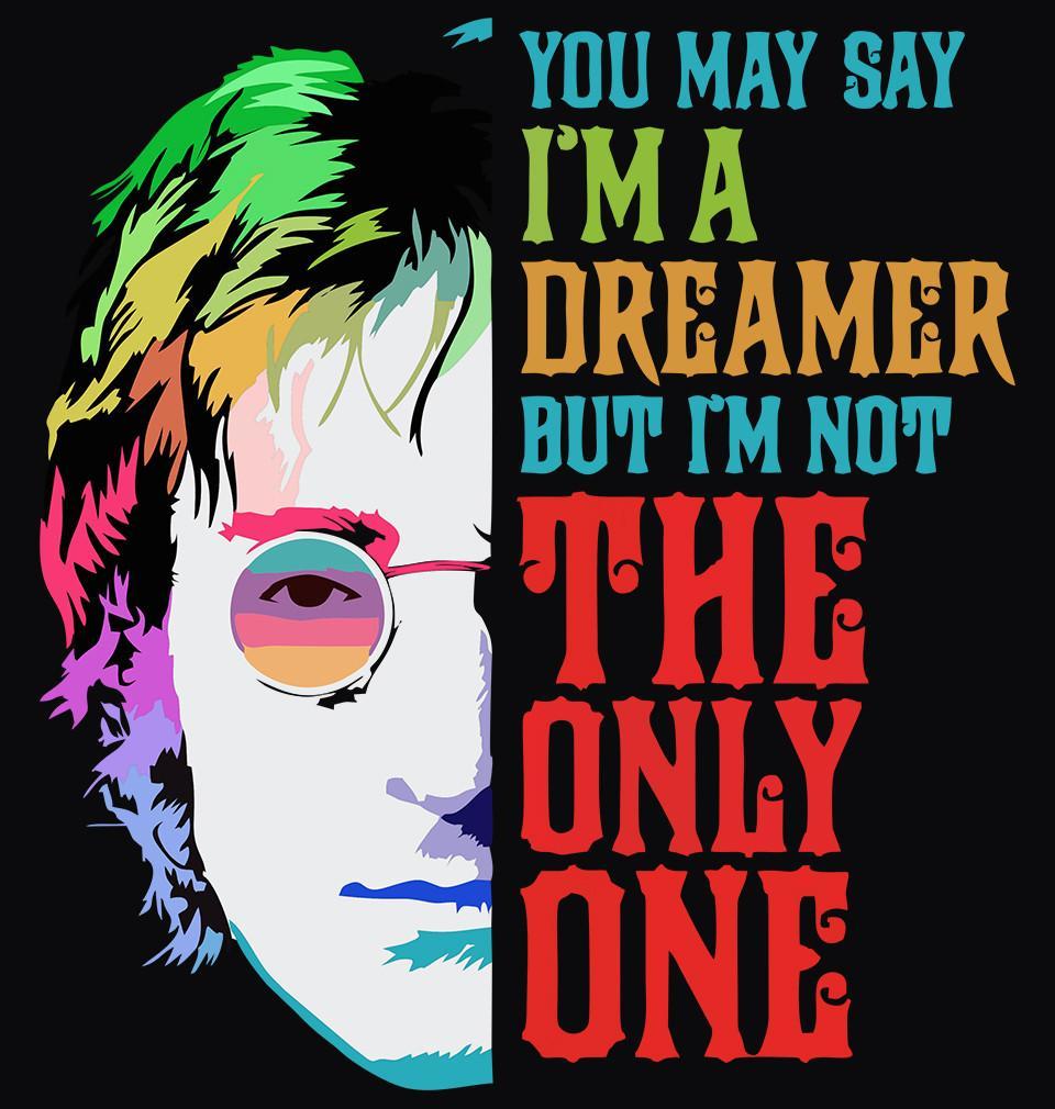 FunkyTradition Black Round Neck John Lennan Men Half Sleeves T-Shirt