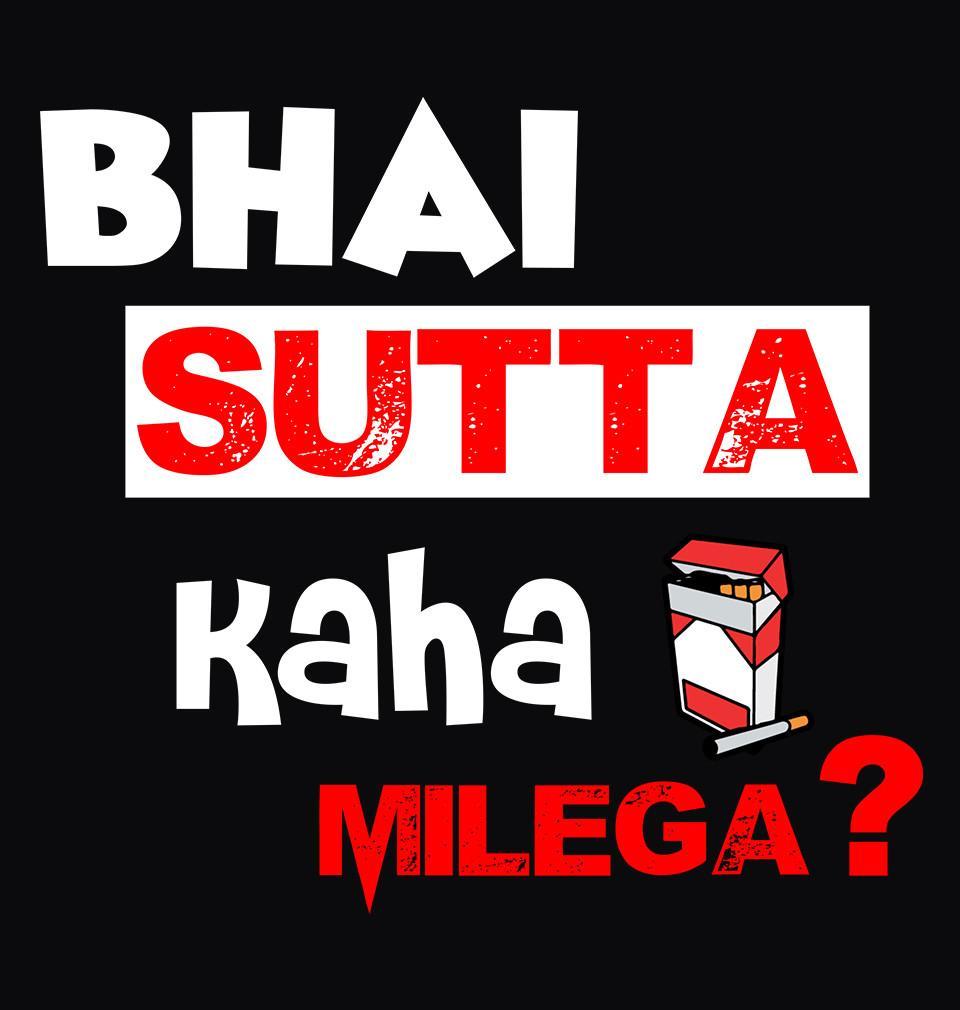 FunkyTradition Black Round Neck Bhai Sutta Kaha Milega Men Half Sleeves T-Shirt