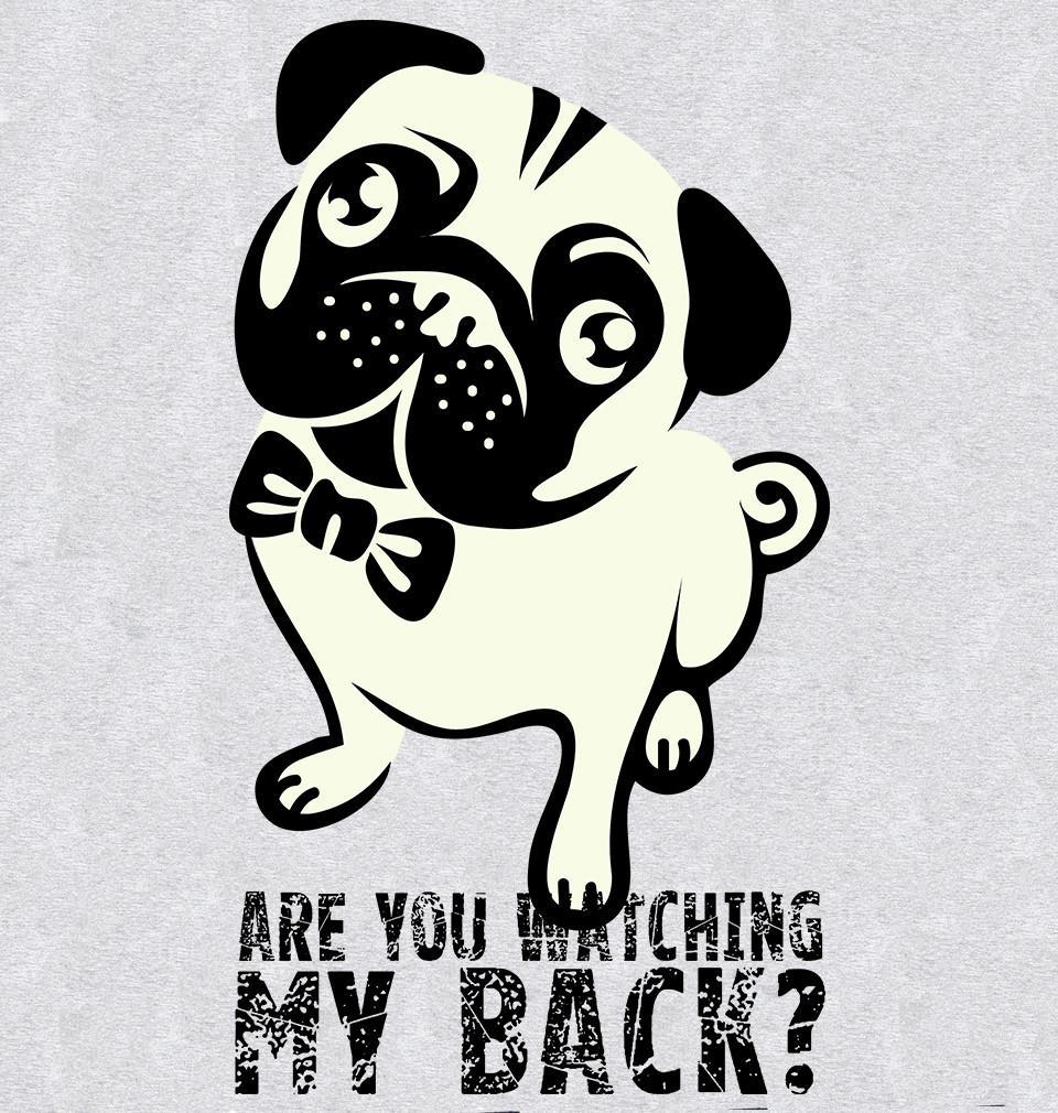 FunkyTradition Grey Round Neck Are You Watching My Back Men Half Sleeves T-Shirt