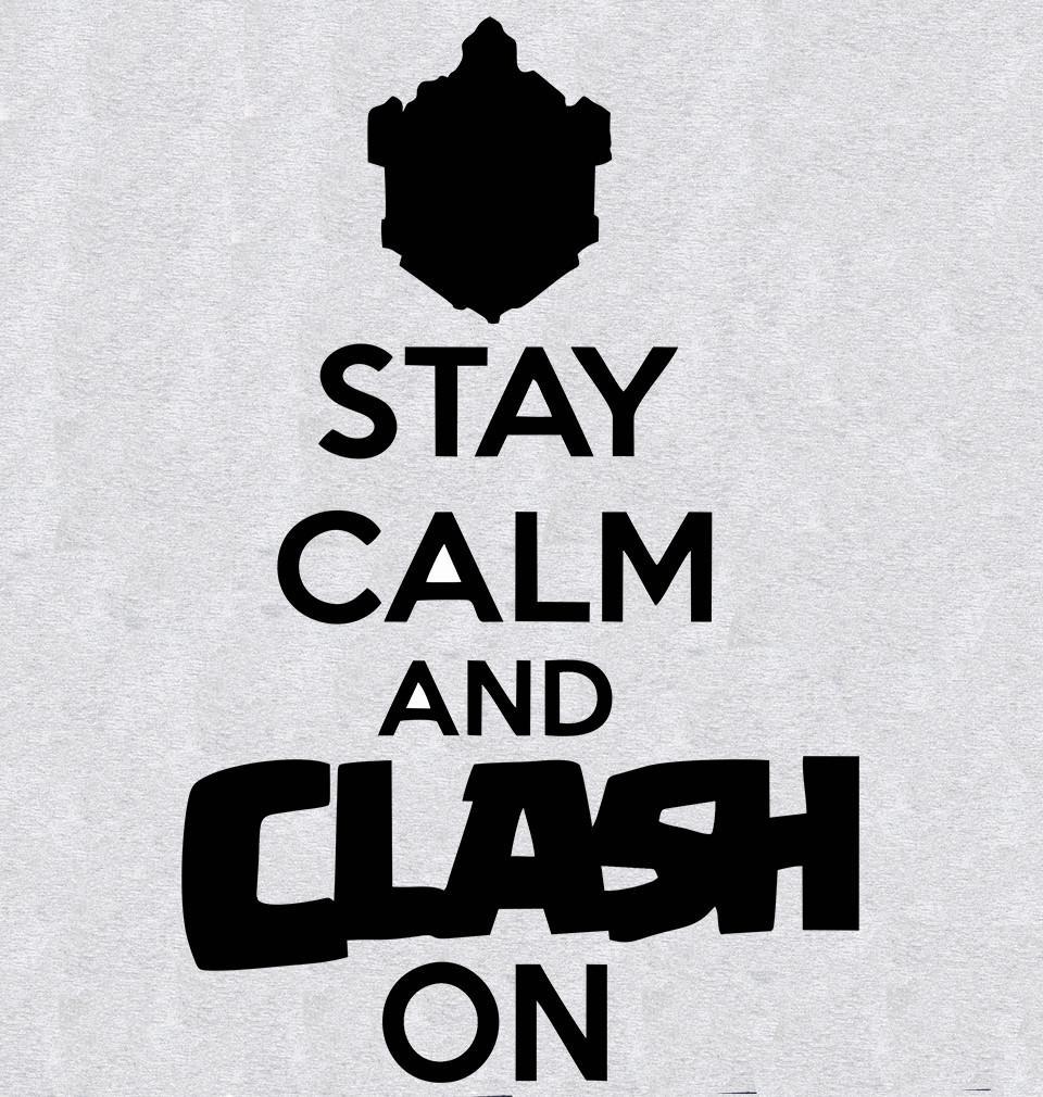 FunkyTradition Grey Round Neck Stay Calm And Clash On Half Sleeves T-Shirt