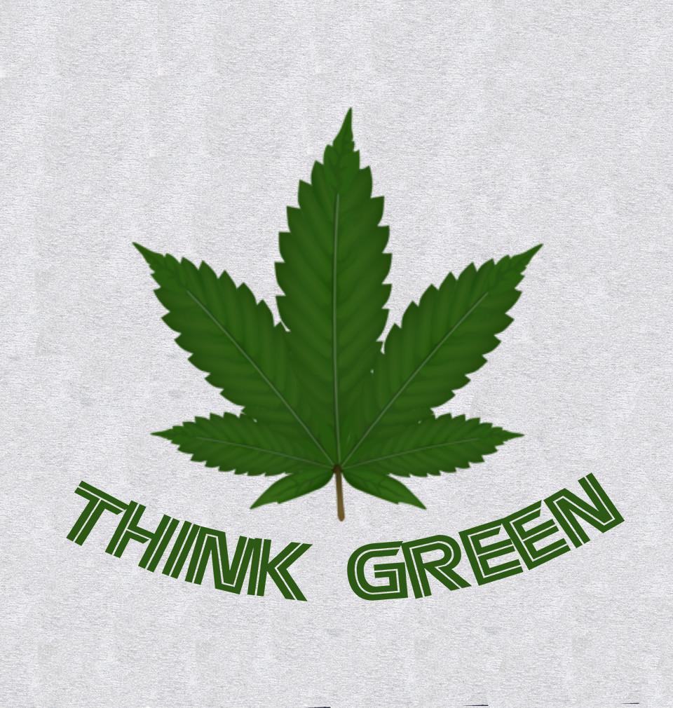 FunkyTradition Grey Round Neck Think Green Men Half Sleeves T-Shirt