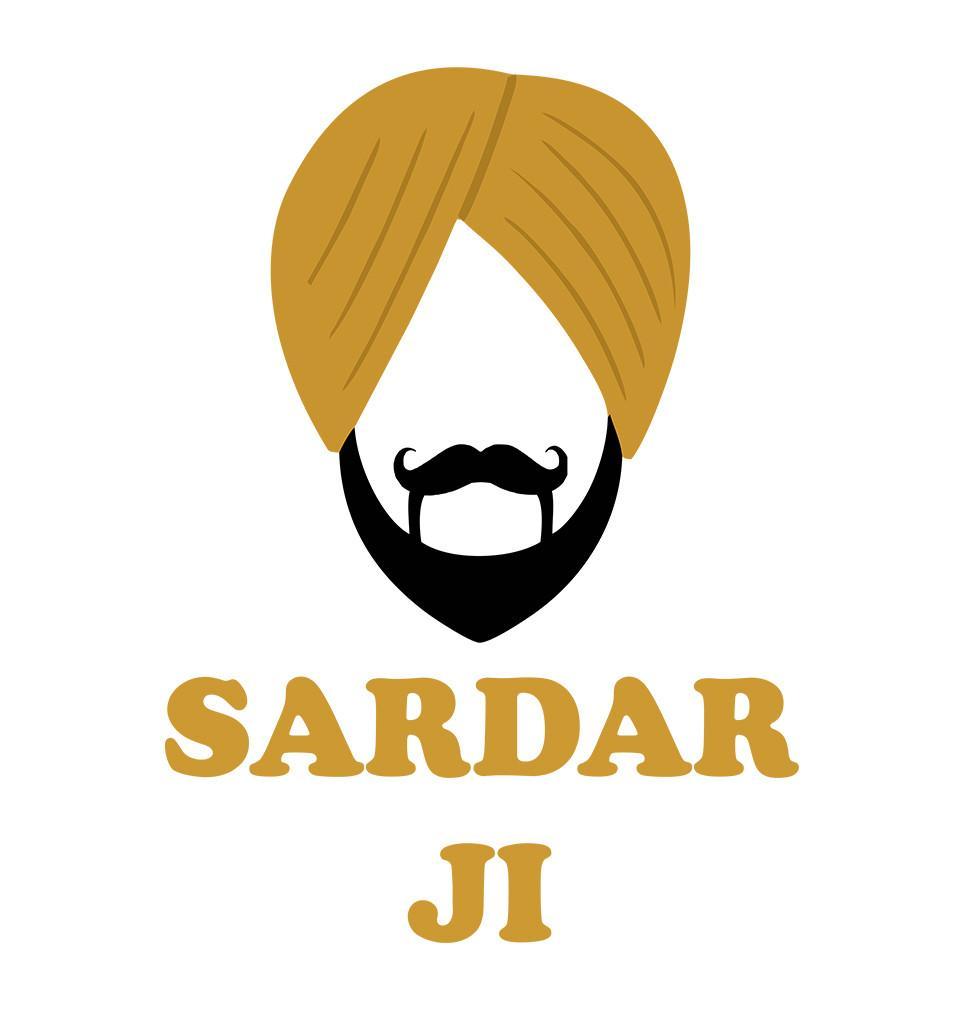 FunkyTradition White Round Neck Sardarji Men Half Sleeves T-Shirt