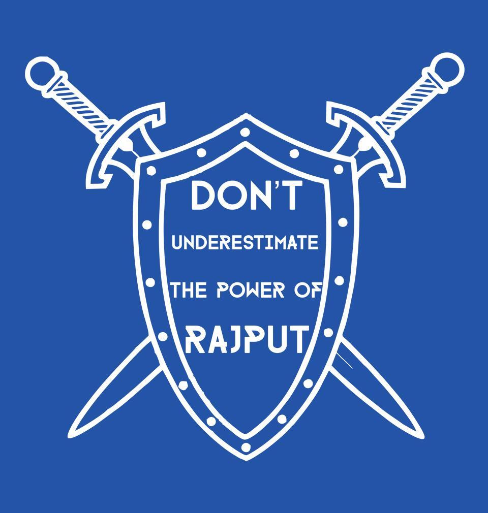 FunkyTradition Blue Round Neck Rajput Half Sleeves T-Shirt