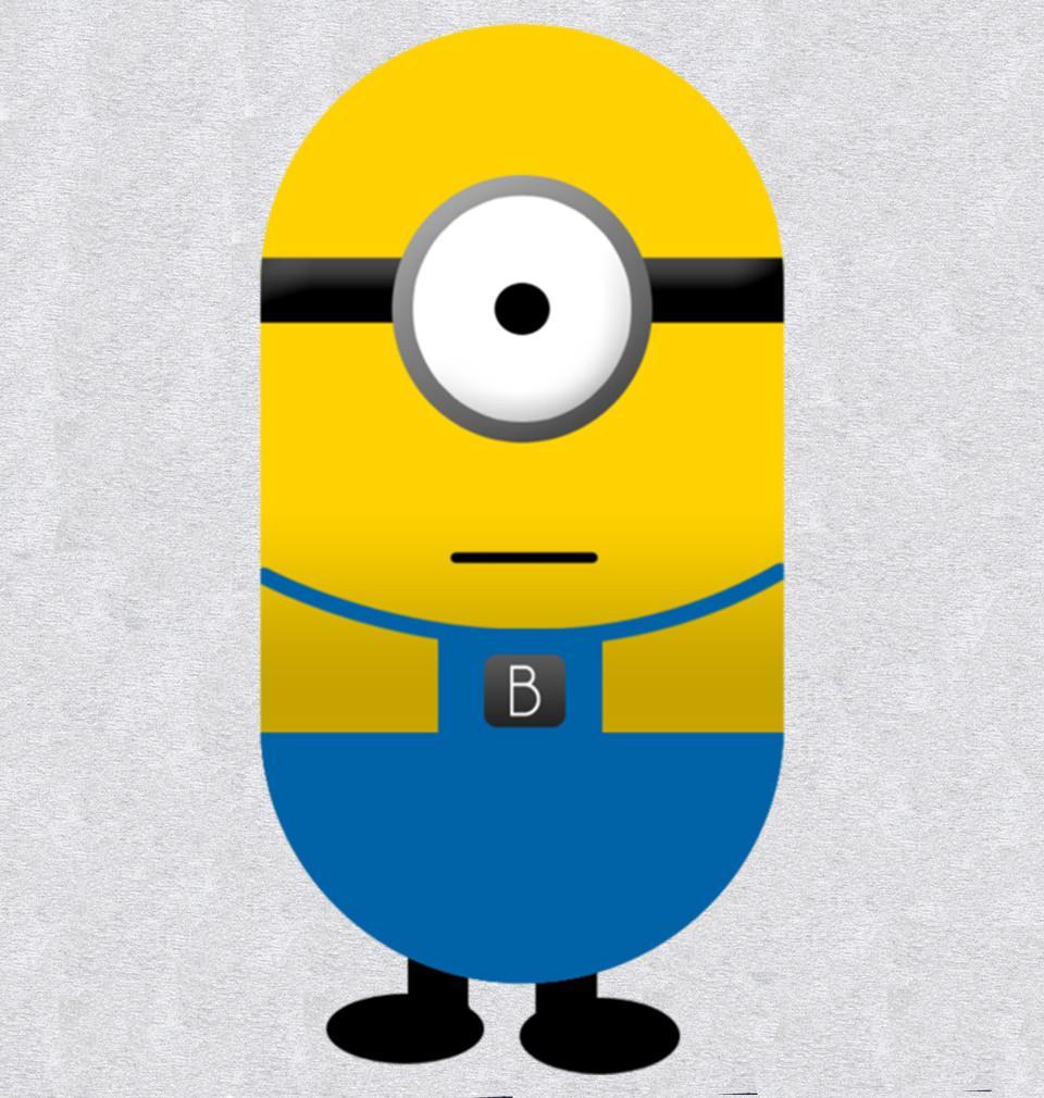 FunkyTradition Grey Round Neck Minion Men Half Sleeves T-Shirt