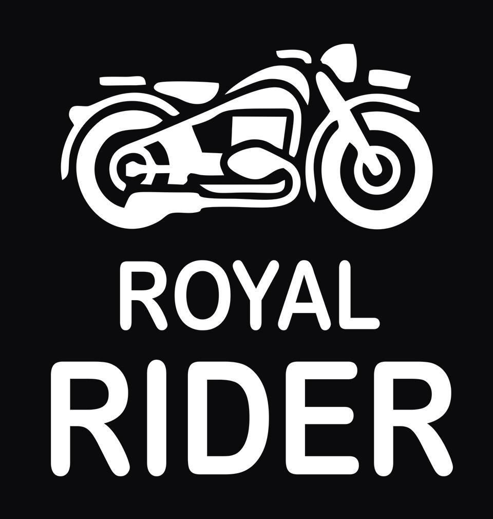 FunkyTradition Black Round Neck Royal Rider Half Sleeves T-Shirt