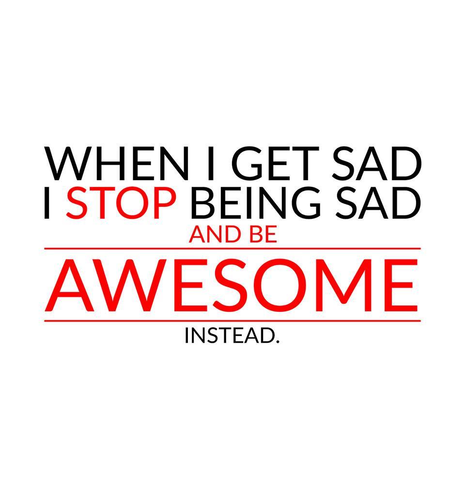 FunkyTradition White Round Neck When I Get Sad Men Half Sleeves T-Shirt