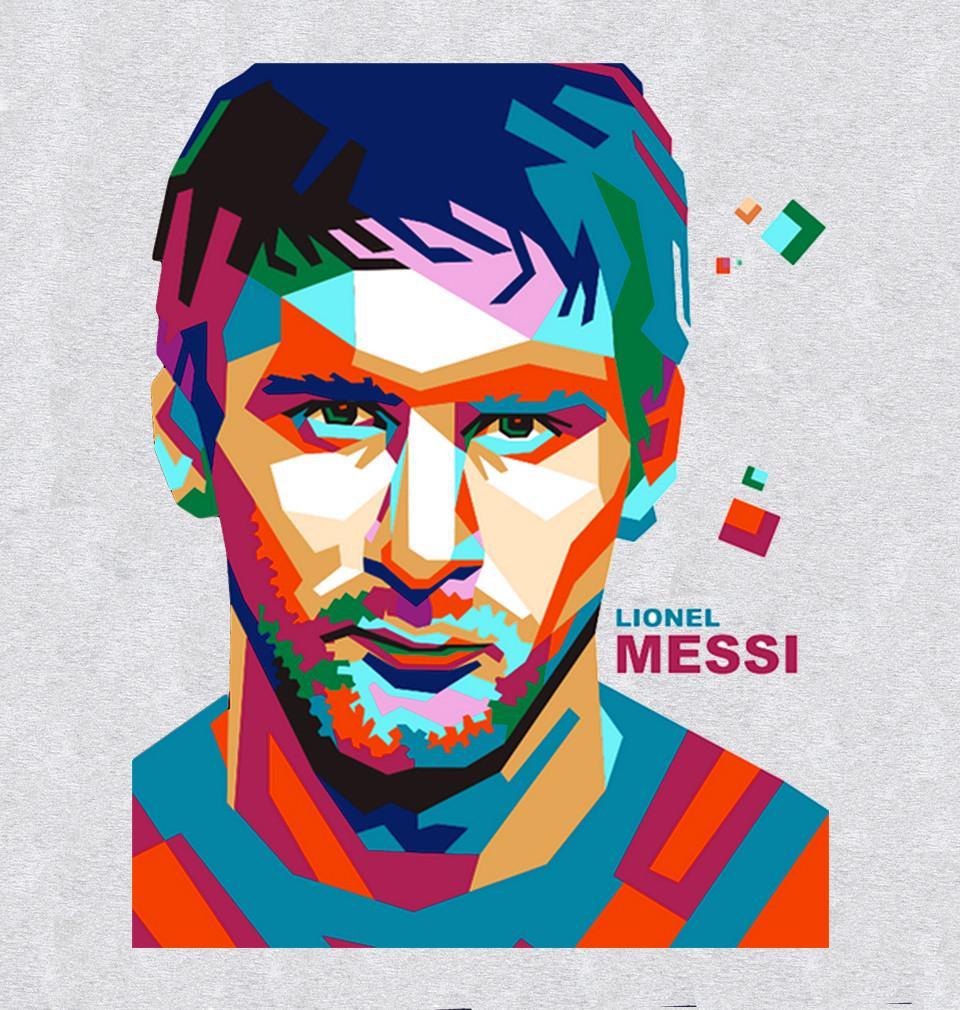 FunkyTradition White Round Neck Messi The Legend Men Half Sleeves T-Shirt