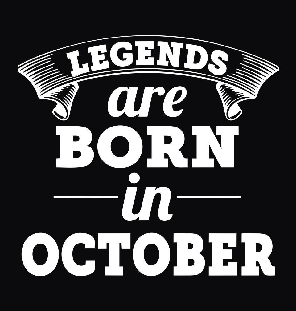 FunkyTradition Black Legends Are Born In October Half Sleeves T-Shirt