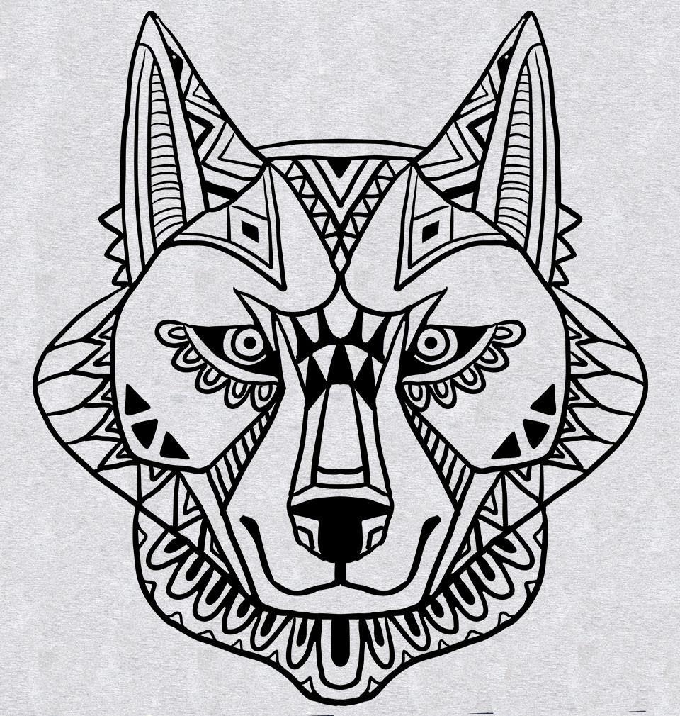 FunkyTradition Grey Round Neck The Wolf Men Half Sleeves T-Shirt