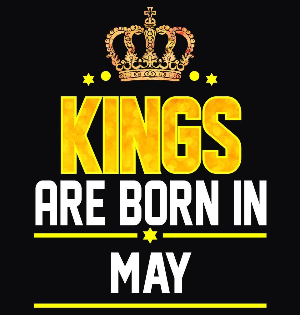 FunkyTradition Black Kings Are Born In May Half Sleeves T-Shirt