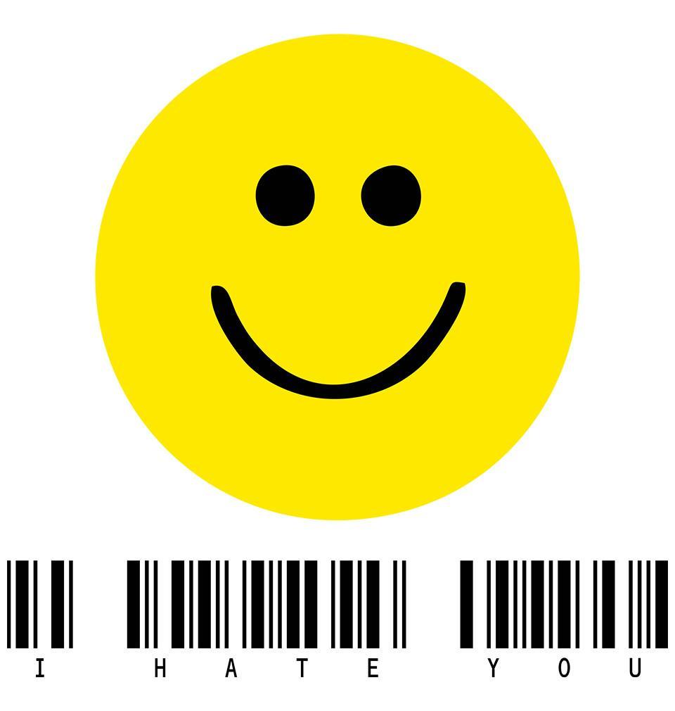 FunkyTradition White Round Neck I Hate You Men Half Sleeves T-Shirt