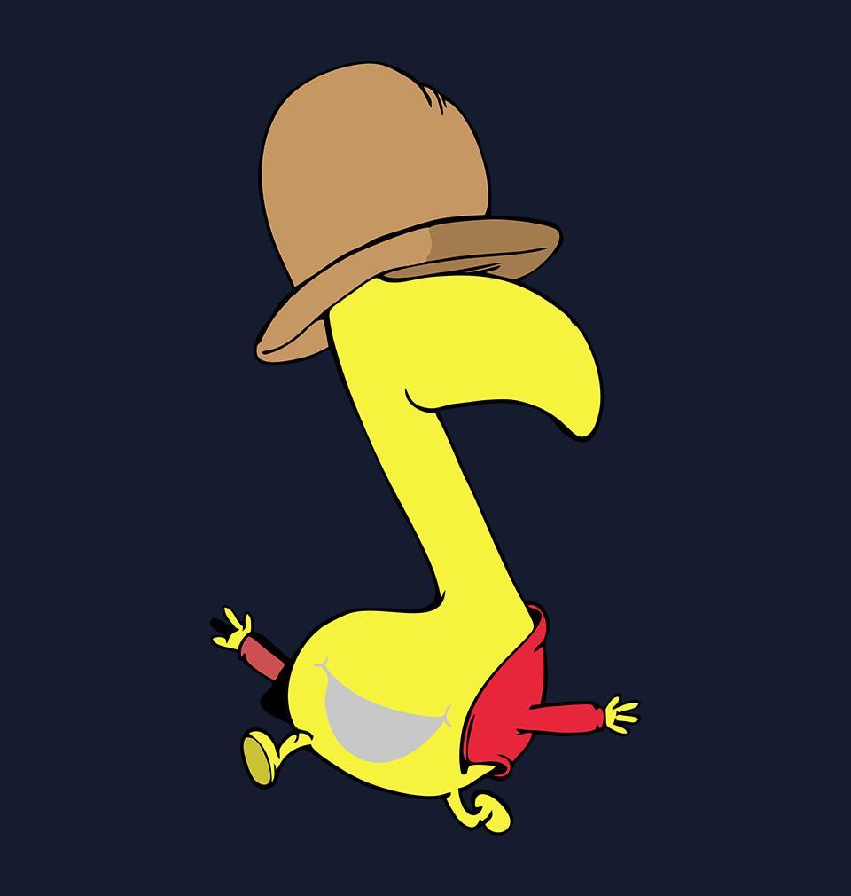 FunkyTradition White Round Neck Happy Music Node Men Half Sleeves T-Shirt