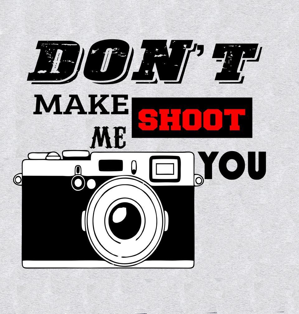 FunkyTradition Grey Round Neck Dont Make Me Shoot U Men Half Sleeves T-Shirt