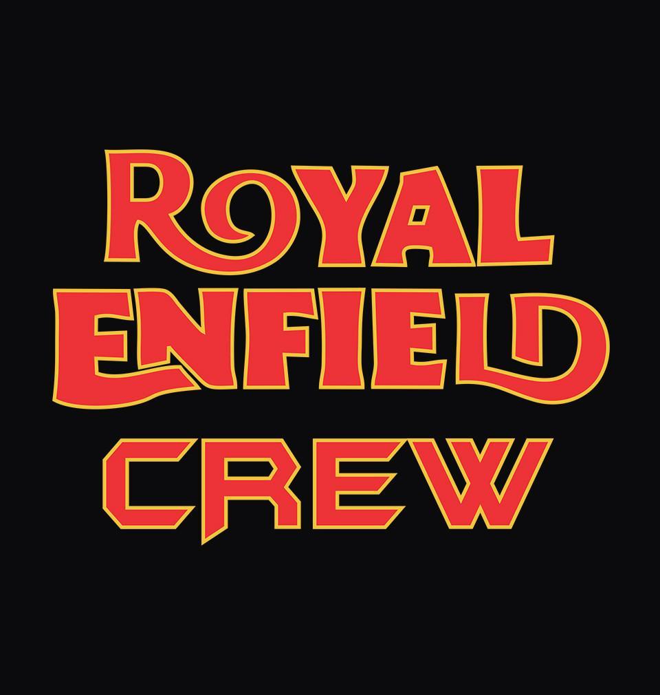 FunkyTradition Round Neck Black Royal Enfield Crew Half Sleeves T-Shirt