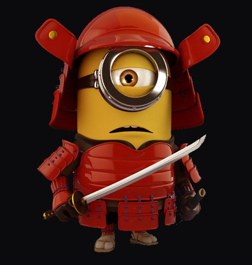 FunkyTradition Black Round Neck Minion The Warrior Half Sleeves T-Shirt