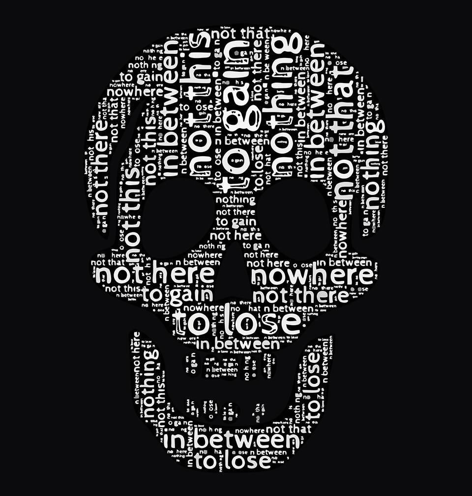 FunkyTradition Black Round Neck Skull Men Half Sleeves T-Shirt