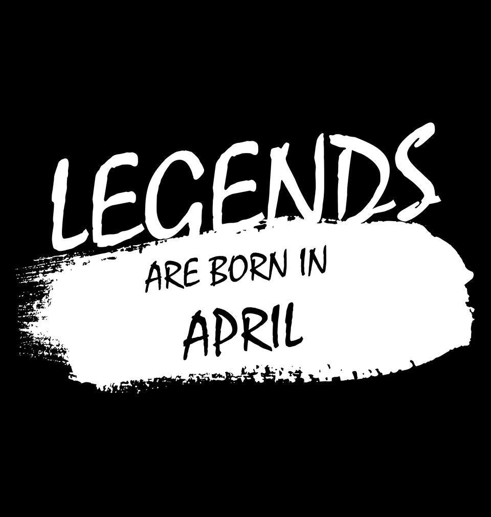 FunkyTradition Round Black Legends Are Born In April Half Sleeve T-Shirt