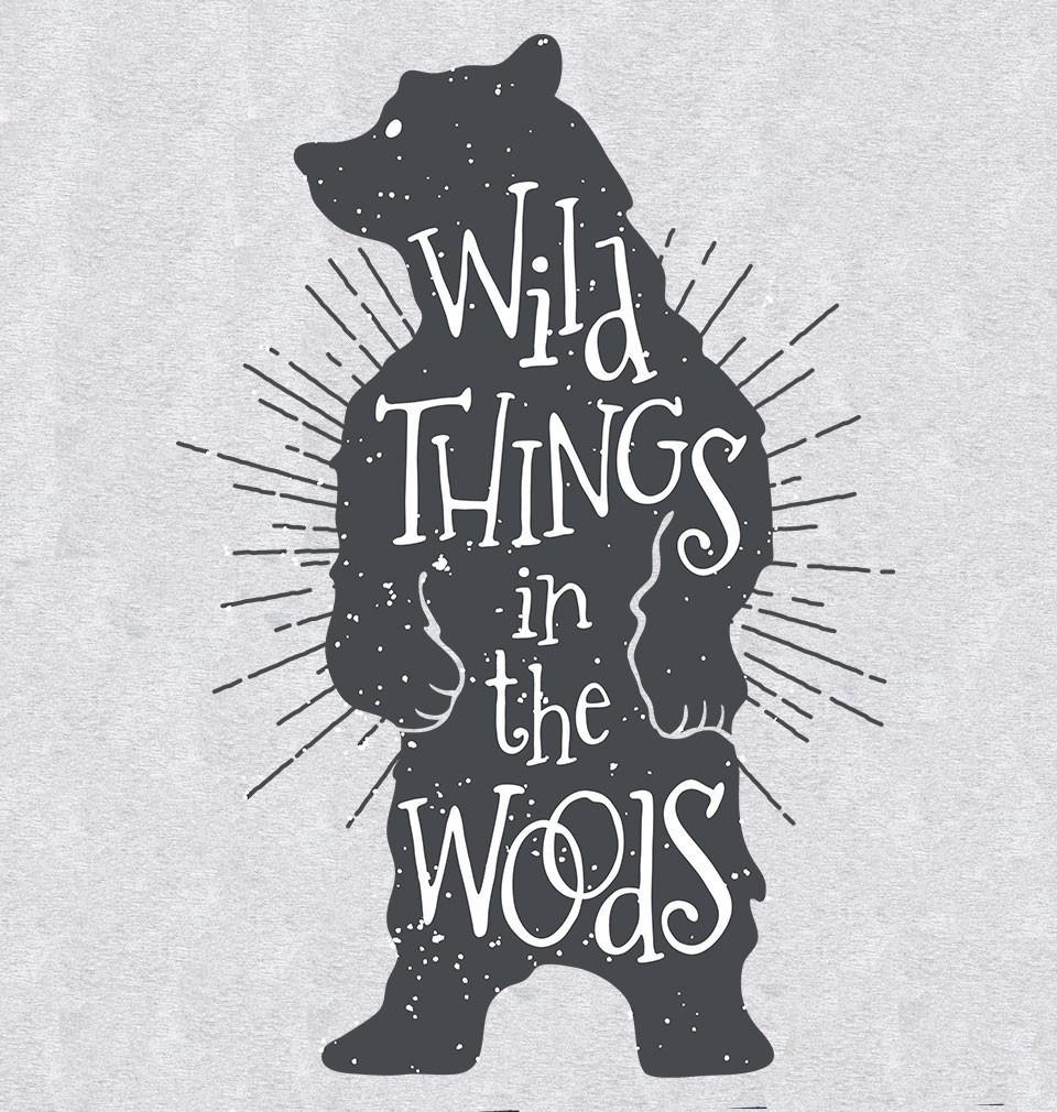 FunkyTradition Grey Round Neck Wild Things In The Wood Men Half Sleeves T-Shirt