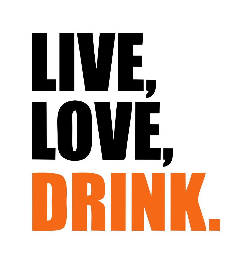 FunkyTradition White Round Neck Live Love Drink Men Half Sleeves T-Shirt