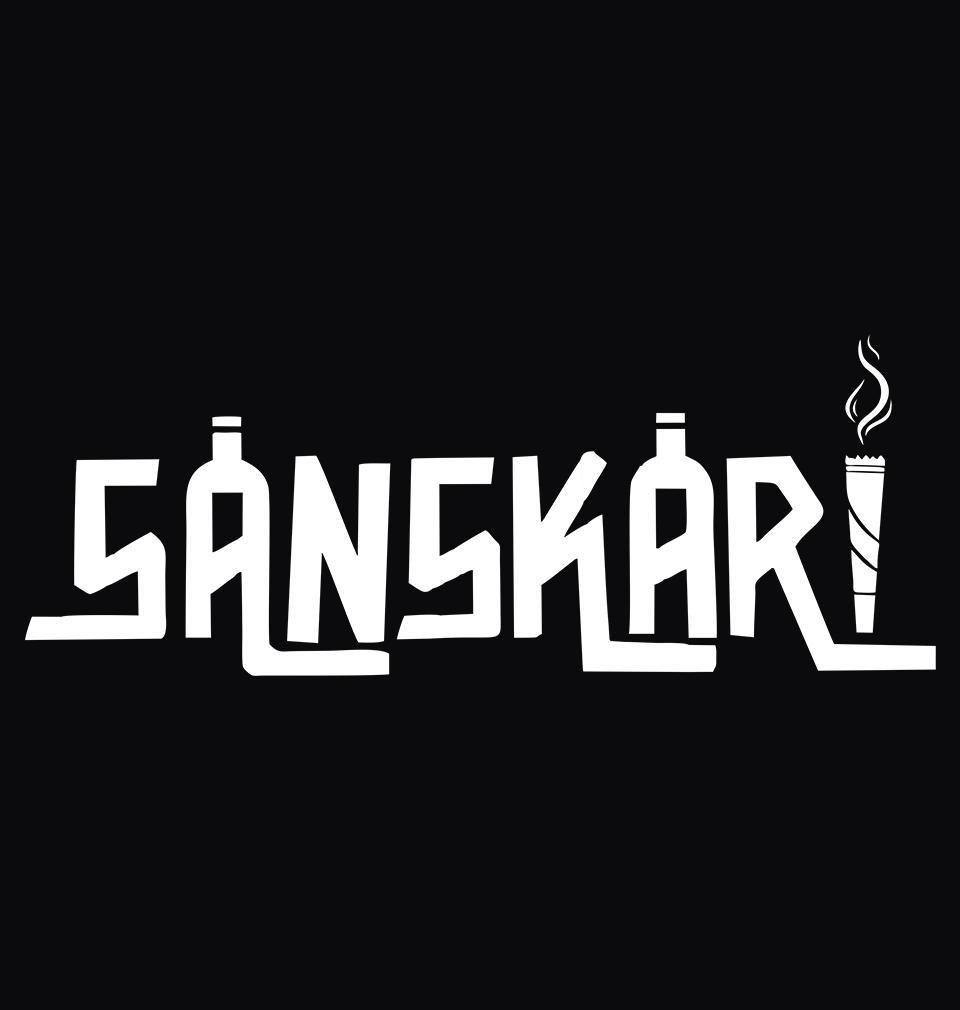 FunkyTradition Black Round Neck Sanskari Men Half Sleeves T-Shirt