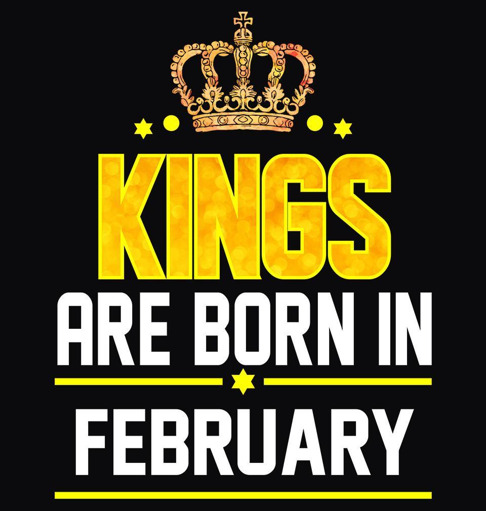 FunkyTradition Black Kings Are Born In February Half Sleeves T-Shirt