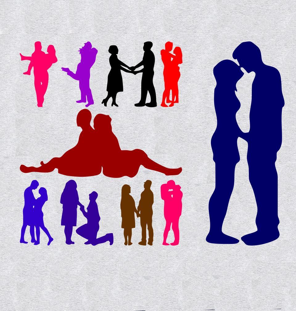 FunkyTradition Grey Round Neck Love Men Half Sleeves T-Shirt