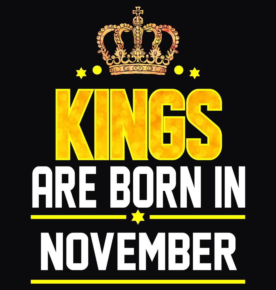 FunkyTradition Black Kings Are Born In November Half Sleeves T-Shirt