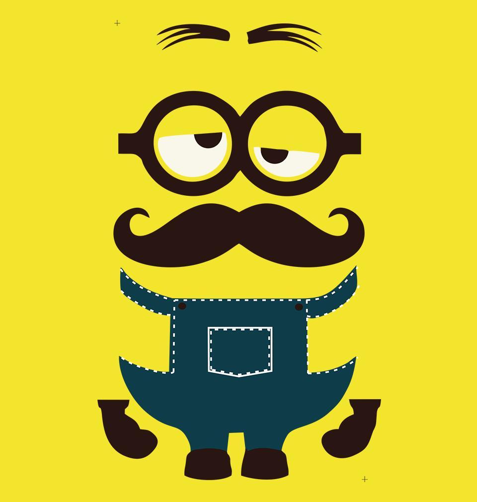 FunkyTradition Yellow Round Neck Minion Half Sleeves T-Shirt