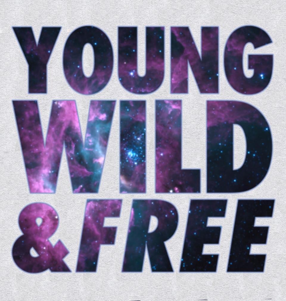 FunkyTradition Grey Round Neck Young Wild And Free Men Half Sleeves T-Shirt