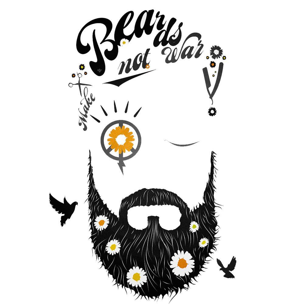 FunkyTradition Red Round Neck Beards Men Half Sleeves T-Shirt