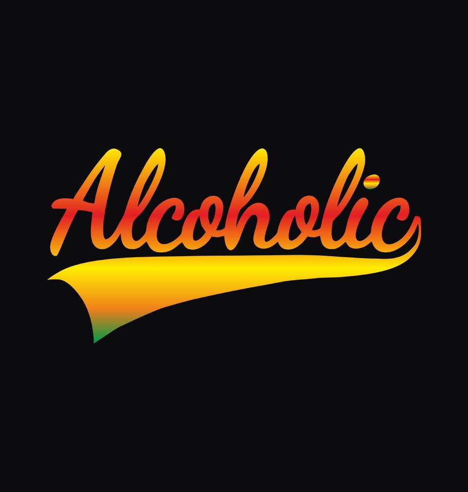 FunkyTradition Black Round Neck Alcoholic Men Half Sleeves T-Shirt