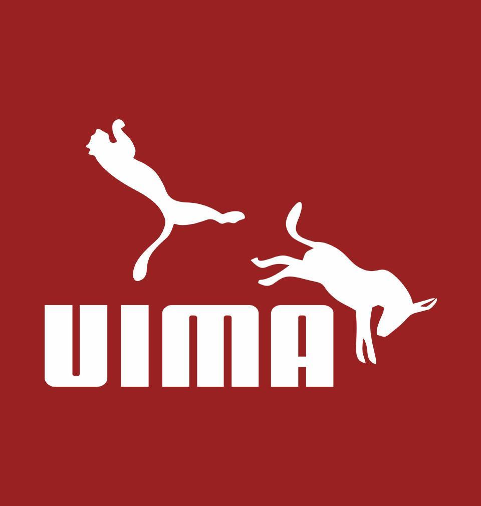 FunkyTradition Red Round Neck Funny Uima Design Half Sleeves T-Shirt