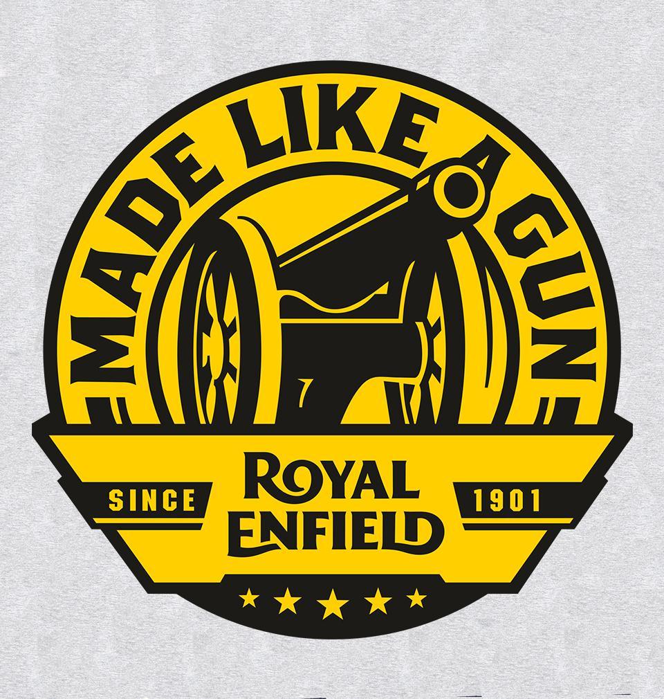 FunkyTradition Grey Round Neck Made Like Gun Half Sleeves T-Shirt