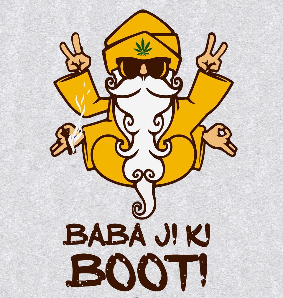 FunkyTradition Black Round Neck Baba Ji Ki Booti Half Sleeves T-Shirt