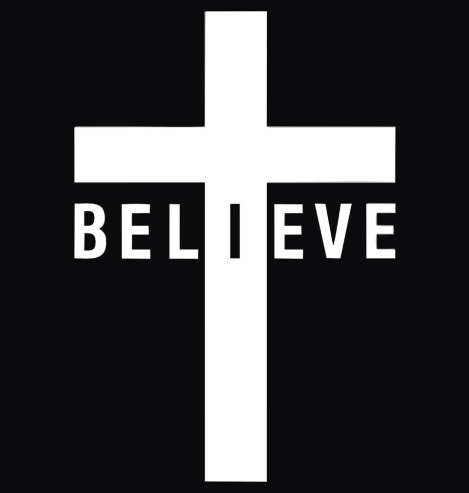 FunkyTradition Black Round Neck Belive Half Sleeves T-Shirt