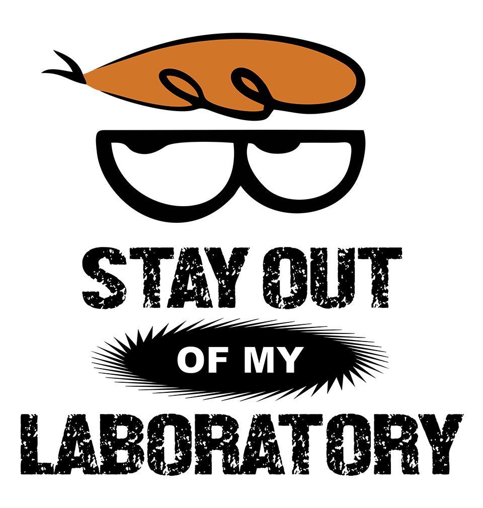 FunkyTradition White Round Neck Stay Out Of My Laboratory Men Half Sleeves T-Shirt