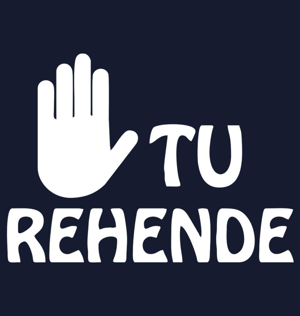 FunkyTradition Navy Blue Round Neck Tu Rehne De Men Half Sleeves T-Shirt