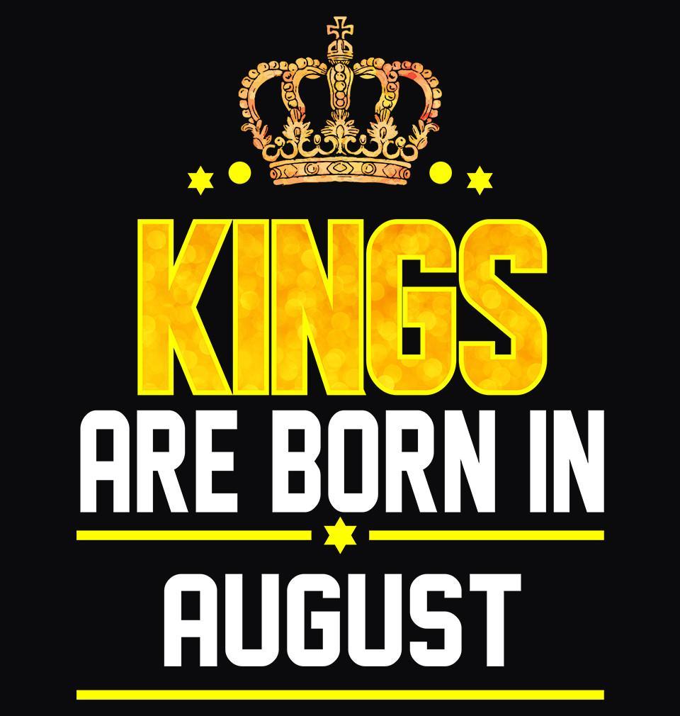 FunkyTradition Black Kings Are Born In August Half Sleeves T-Shirt