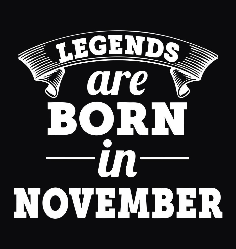 FunkyTradition Black Legends Are Born In November Half Sleeves T-Shirt