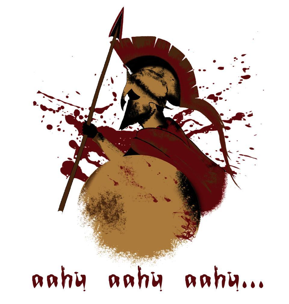 FunkyTradition White Round Neck Aahu Aahu Aahu Men Half Sleeves T-Shirt