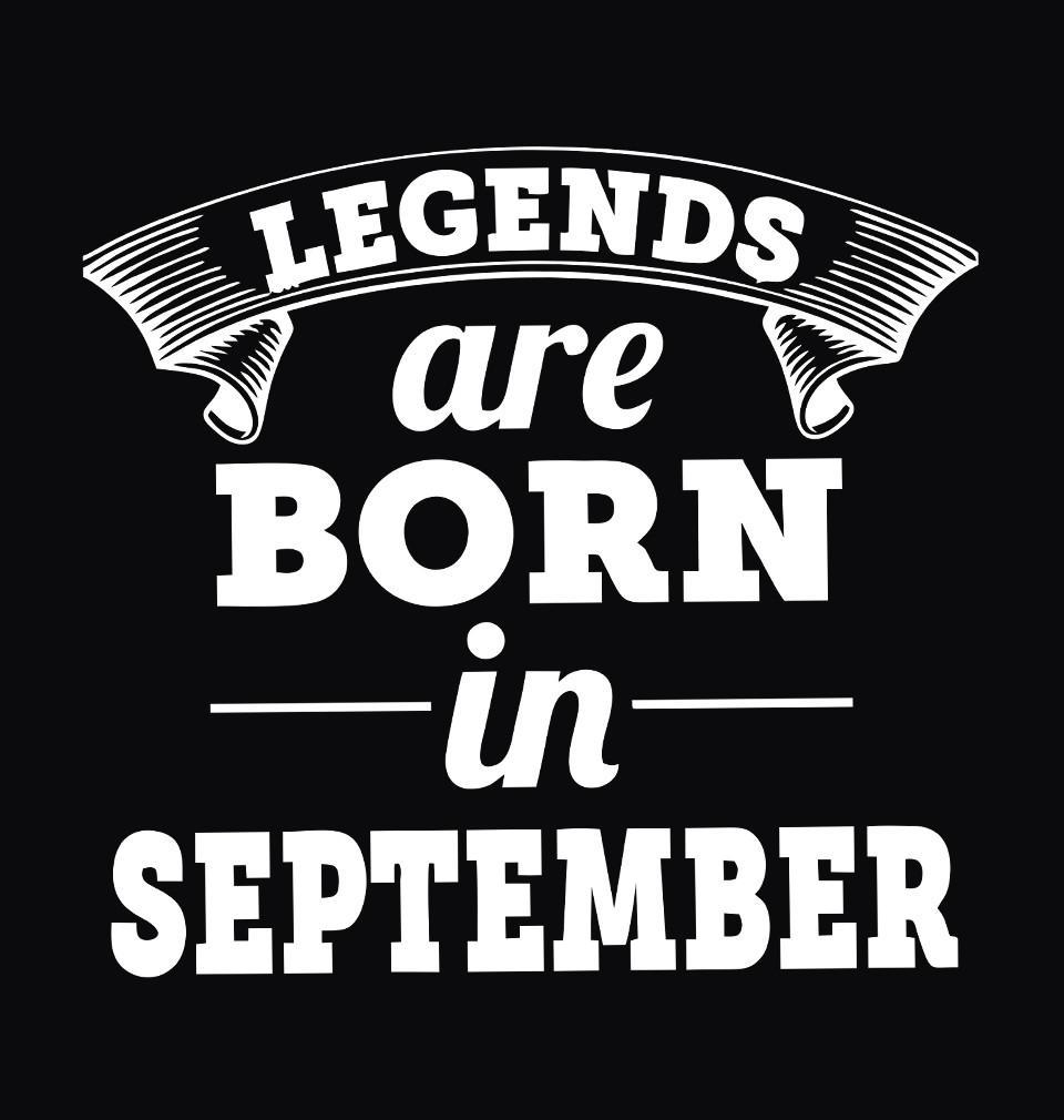 FunkyTradition Black Legends Are Born In September Half Sleeves T-Shirt